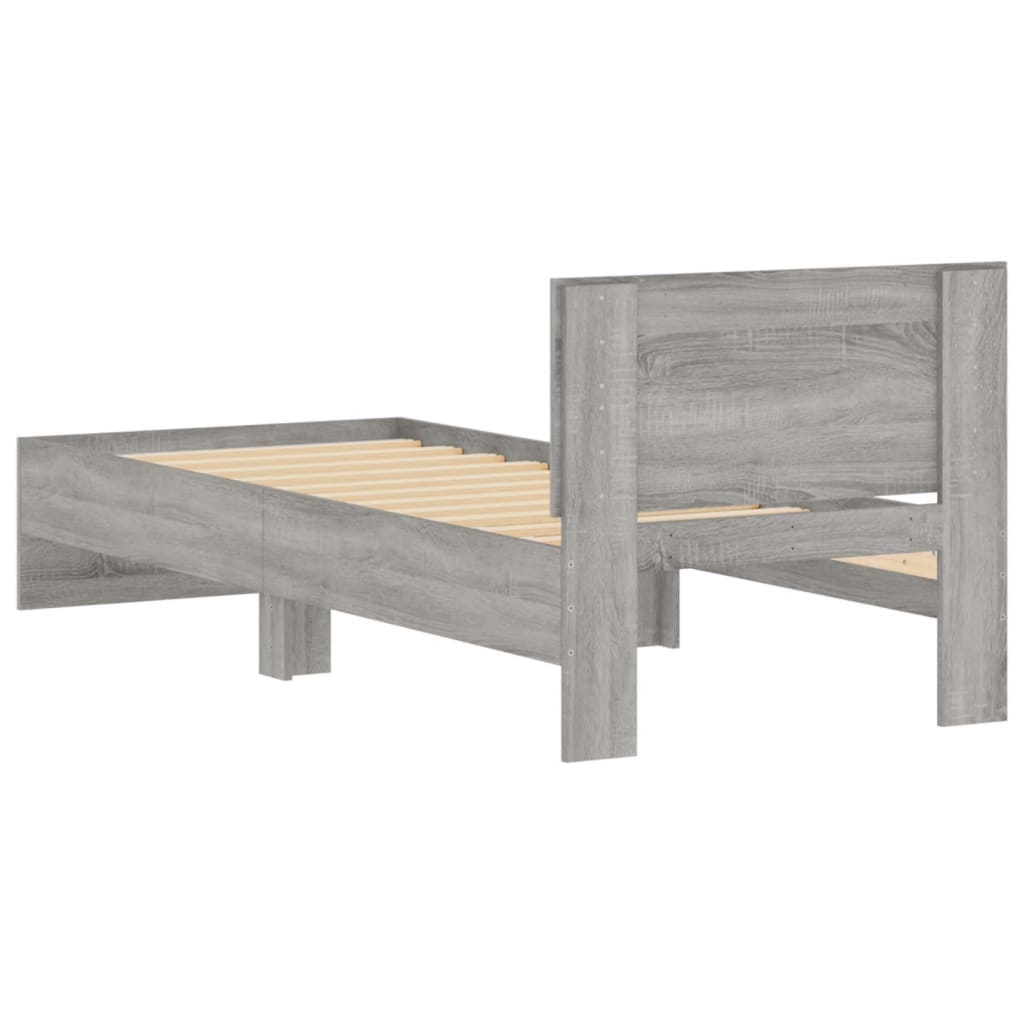 Giroletto con Testiera Grigio Sonoma 75x190cm Legno Multistrato 838664