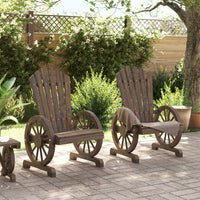 Sedie da Giardino Adirondack 2 pz in Legno Massello di Abete 365092