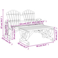 Set Salotto da Giardino 2 pz in Legno Massello di Abete 365097