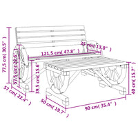 Set Salotto da Giardino 2 pz in Legno Massello di Abete 365105