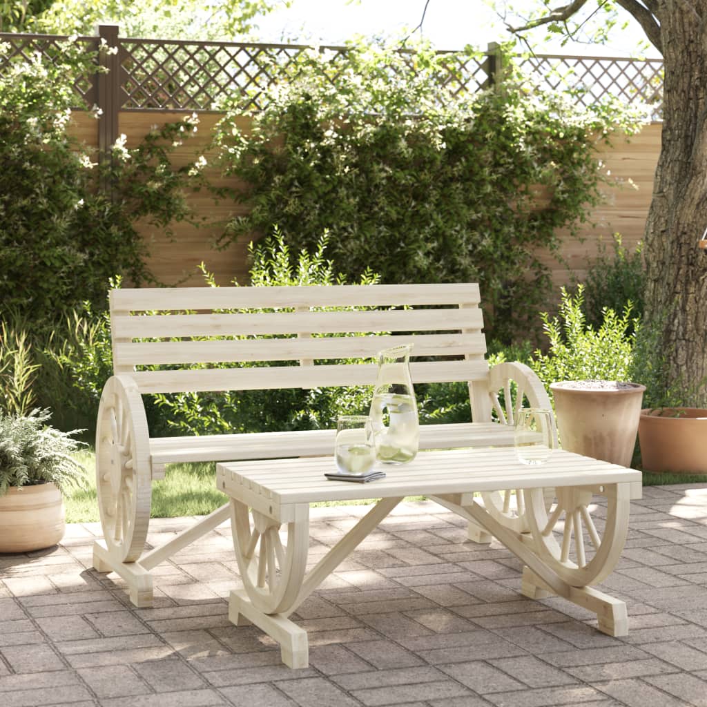 Set Salotto da Giardino 2 pz in Legno Massello di Abete 365105