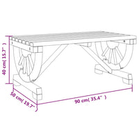 Tavolino da Giardino 90x50x40 cm in Legno Massello di Abete 365107