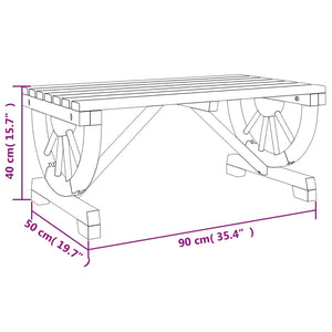 Tavolino da Giardino 90x50x40 cm in Legno Massello di Abete 365107