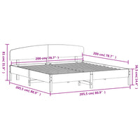 Giroletto con Testiera Bianco 200x200 cm Legno Massello di Pino 3207194