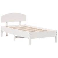 Letto senza Materasso Bianco 90x190 cm in Legno Massello Pino 3207238