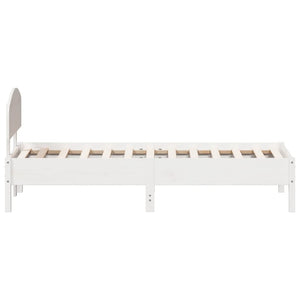 Letto senza Materasso Bianco 90x190 cm in Legno Massello Pino 3207238