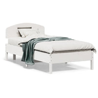 Letto senza Materasso Bianco 90x190 cm in Legno Massello Pino 3207238