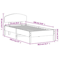 Giroletto senza Materasso 75x190 cm in Legno Massello di Pino 3207241