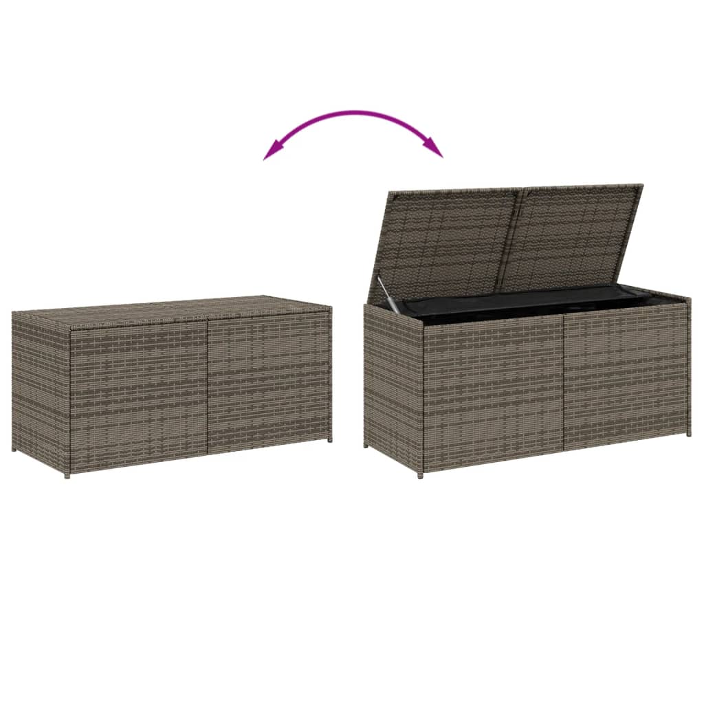 Contenitore da Giardino Grigio 283L in Polyrattan 365314