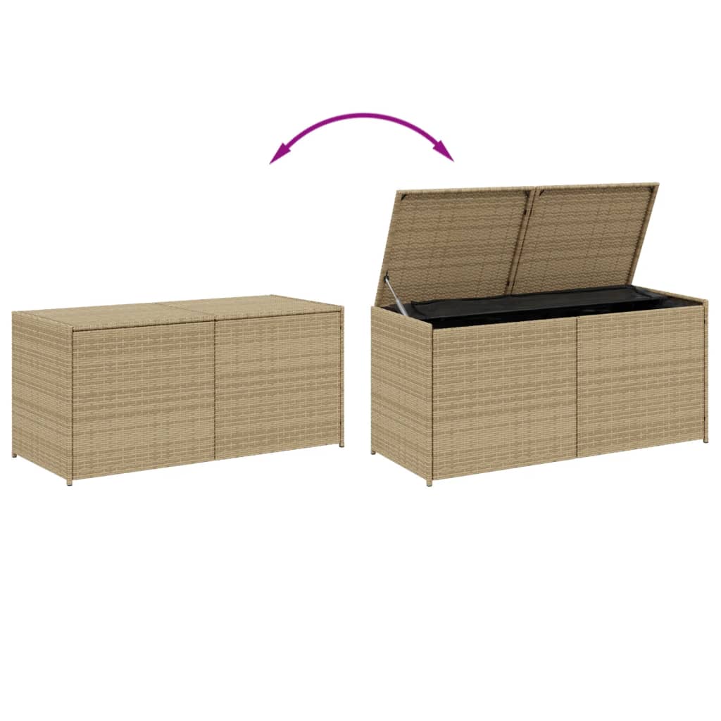 Contenitore da Giardino Beige Misto 283L in Polyrattan 365315