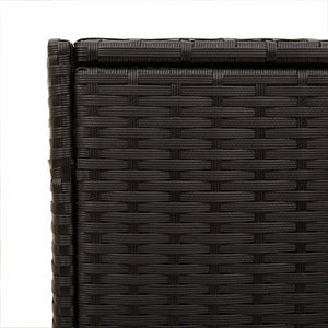 Contenitore da Giardino con Ruote Nero 283L in Polyrattan 365316