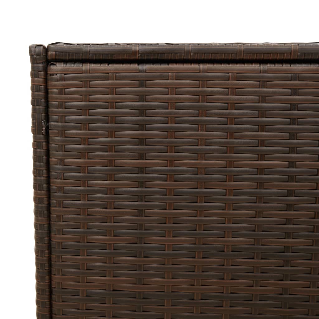 Contenitore da Giardino con Ruote Marrone 283L in Polyrattan 365317