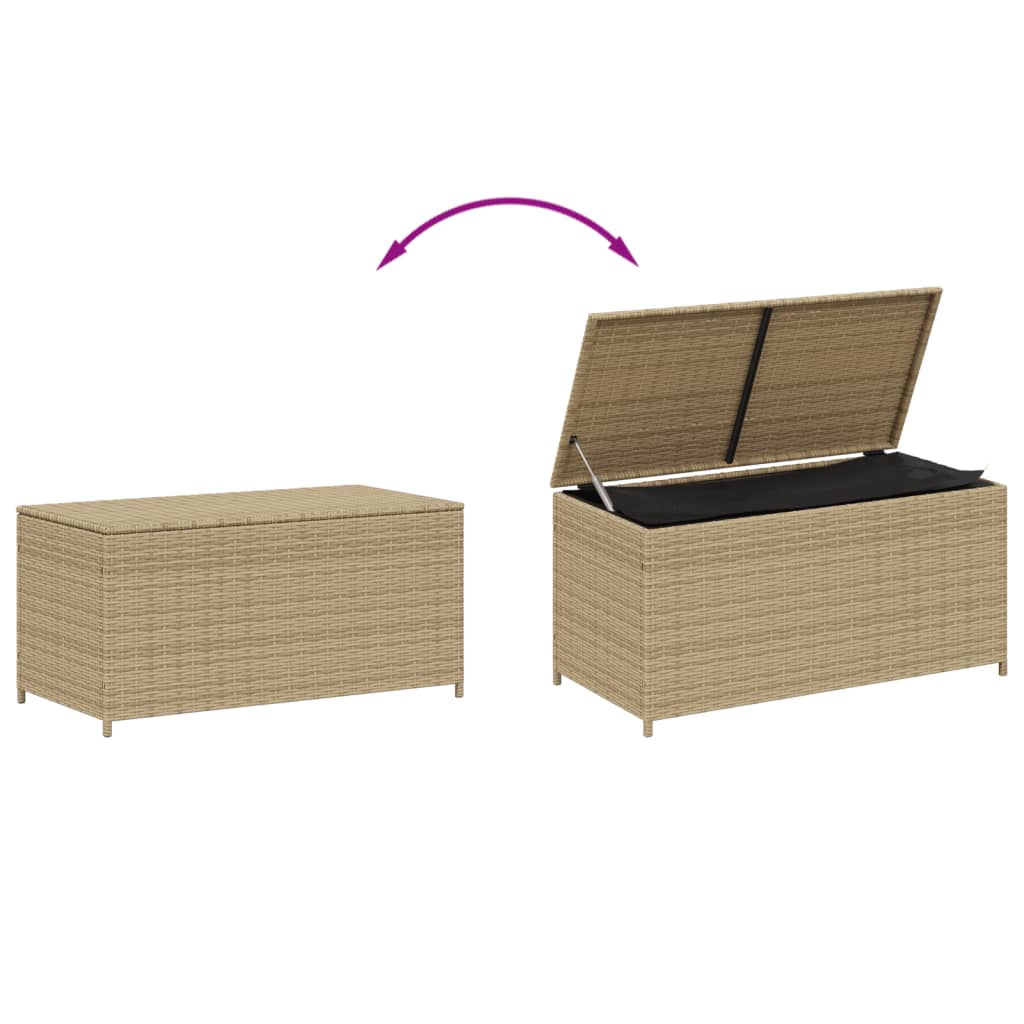 Contenitore da Giardino Beige Misto 190L in Polyrattan 365323