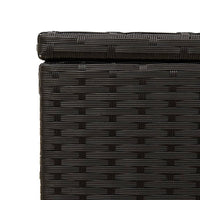 Contenitore da Giardino con Ruote Nero 190L in Polyrattan 365324