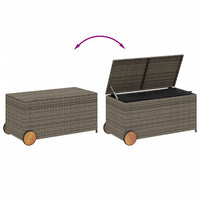 Contenitore da Giardino con Ruote Grigio 190L in Polyrattan 365326