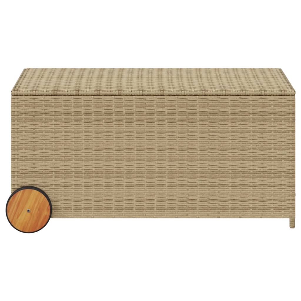 Contenitore da Giardino con Ruote Beige Misto 190L Polyrattan 365327