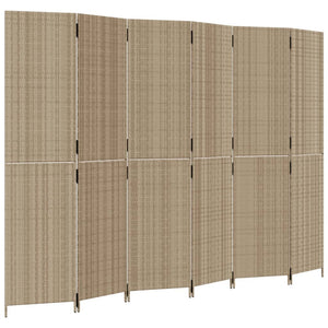 Divisorio per Ambienti a 6 Pannelli Beige in Polyrattancod mxl 109803