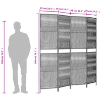 Divisorio per Ambienti a 4 Pannelli Marrone in Polyrattan 365393