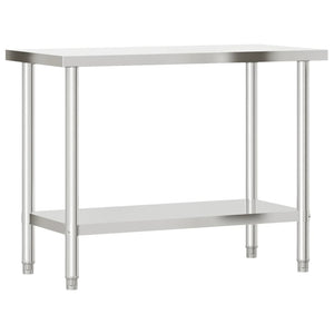 Tavolo Lavoro Cucina con Ripiano 110x55x150 cm Acciaio Inox 3208903