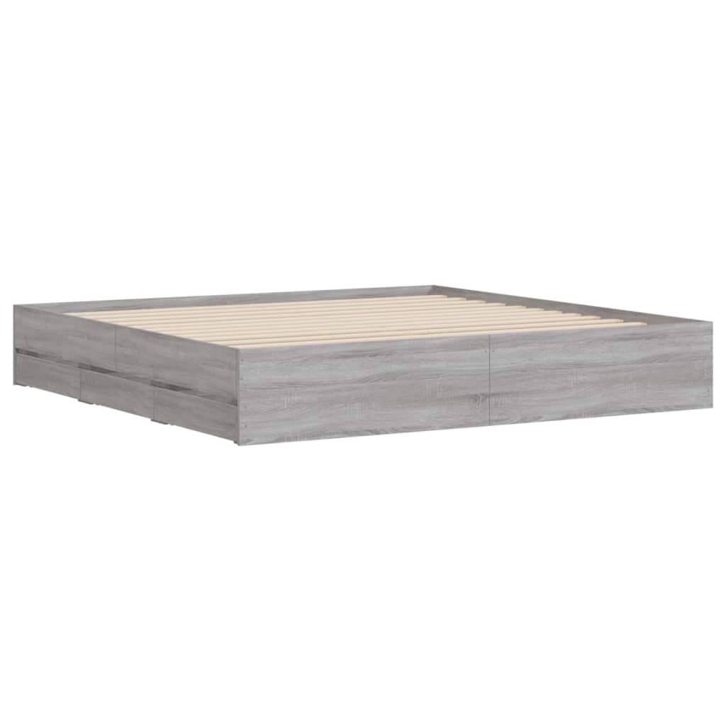 Giroletto Cassetti Grigio Sonoma 200x200 cm Legno Multistrato 3207250