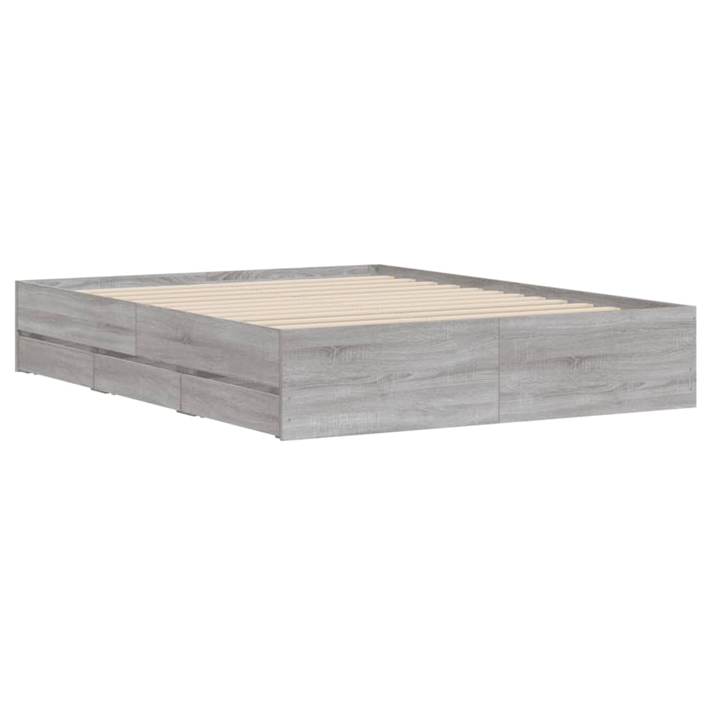 Giroletto Cassetti Grigio Sonoma 150x200 cm Legno Multistrato 3207271