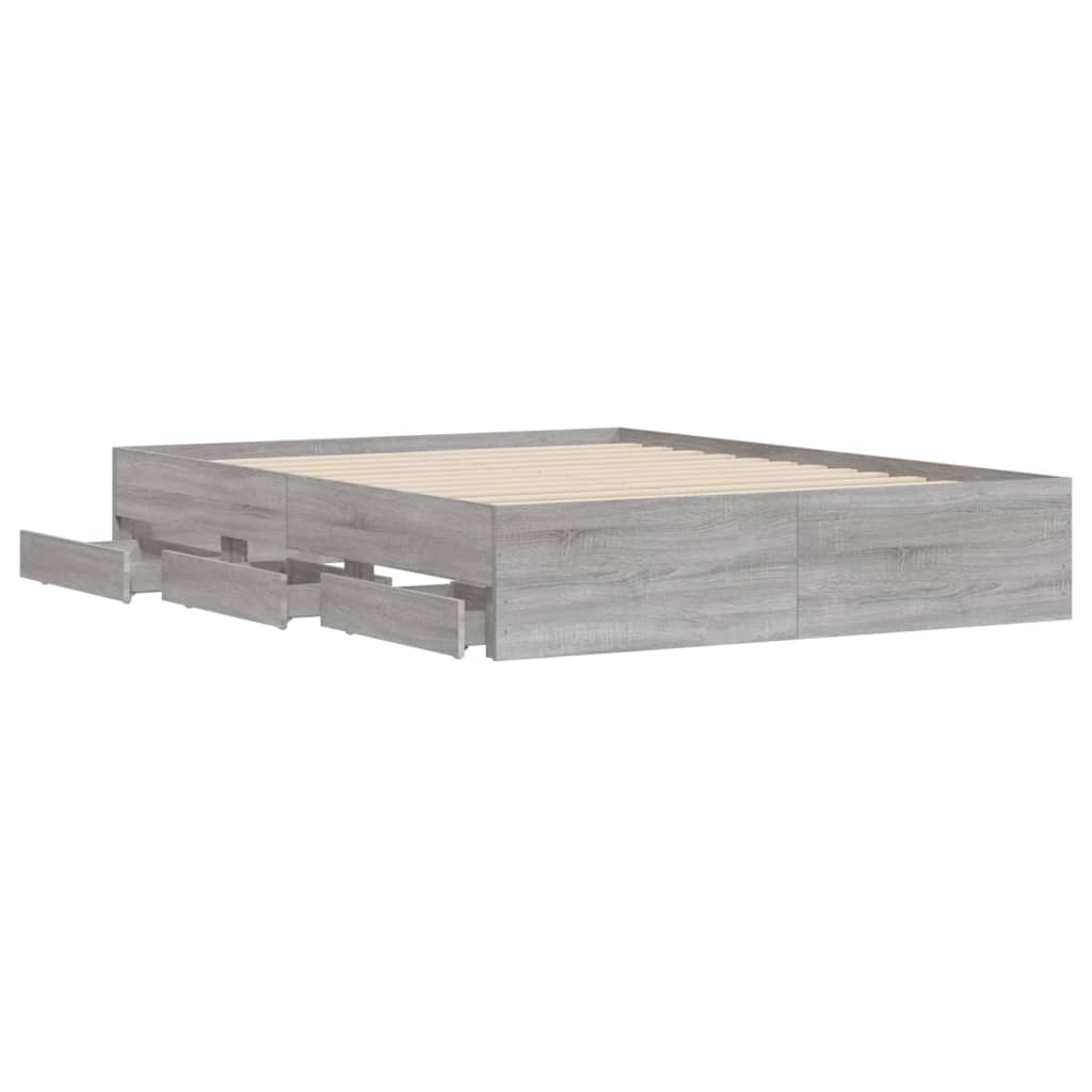 Giroletto Cassetti Grigio Sonoma 150x200 cm Legno Multistrato 3207271