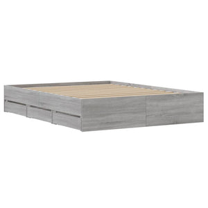 Giroletto Cassetti Grigio Sonoma 150x200 cm Legno Multistrato 3207271