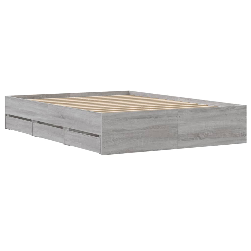 Giroletto Cassetti Grigio Sonoma 120x200 cm Legno Multistrato 3207285