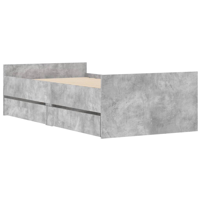 Giroletto con Cassetti Grigio Cemento 90x200 cm 3207374