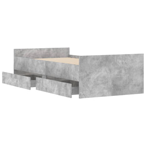 Giroletto con Cassetti Grigio Cemento 90x200 cm 3207374