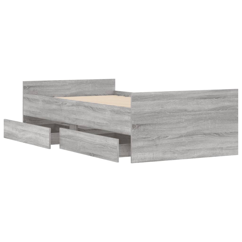 Giroletto con Cassetti Grigio Sonoma 75x190 cm Small Single 3207390