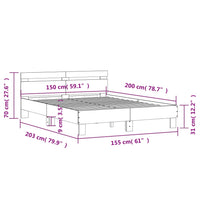 Giroletto con Testiera Rovere Fumo 150x200 cm Legno Multistrato 3207417