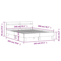 Giroletto con Testiera Bianco 140x200 cm in Legno Multistrato 3207420