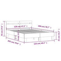 Giroletto Testiera Rovere Sonoma 120x200 cm Legno Multistrato 3207429