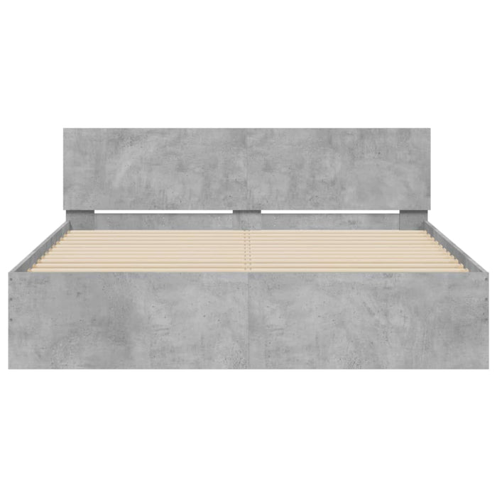 Giroletto con Testiera Grigio Cemento 140x200 cm 3207486