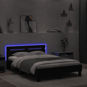 Giroletto con Testiera e LED Nero 120x190 cm 3207575