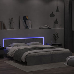 Giroletto con Testiera e LED Grigio Cemento 200x200 cmcod mxl 85528