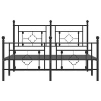 Giroletto con Testiera e Pediera Metallo Nero 140x190 cm 374357