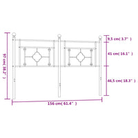 Testiera in Metallo Nero 150 cm 374373