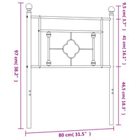 Testiera in Metallo Bianco 75 cm 374414