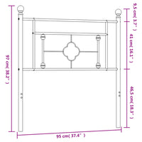 Testiera in Metallo Bianco 90 cm 374416