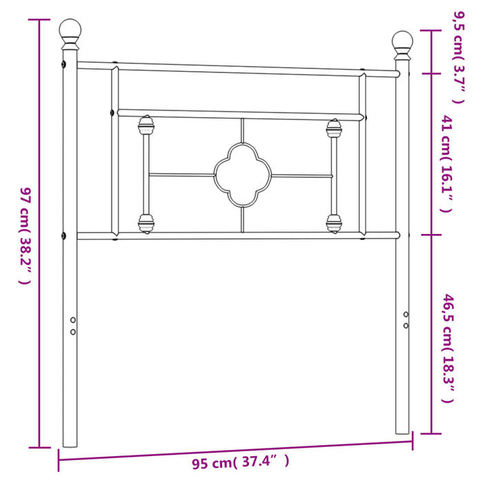 Testiera in Metallo Bianco 90 cm 374416