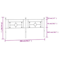 Testiera in Metallo Bianco 200 cm 374426