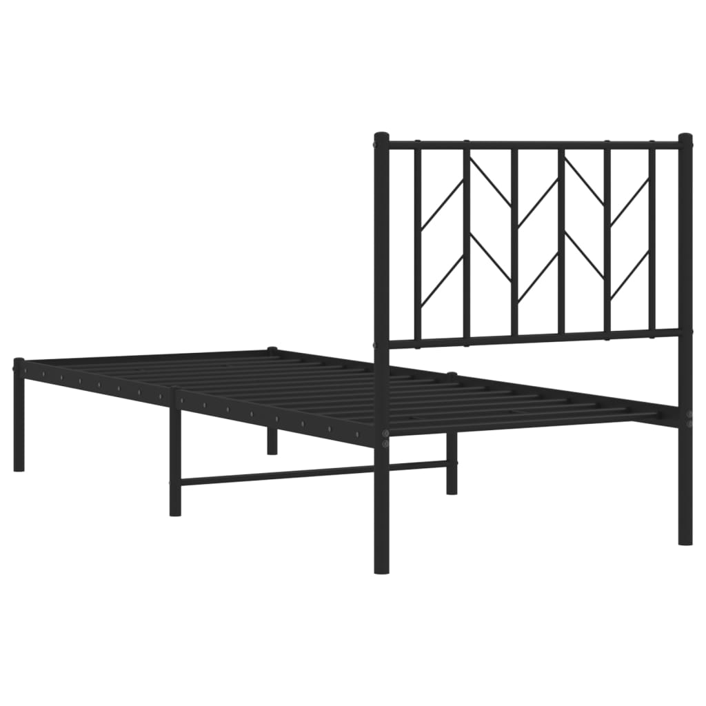 Giroletto con Testiera in Metallo Nero 75x190 cm 374427