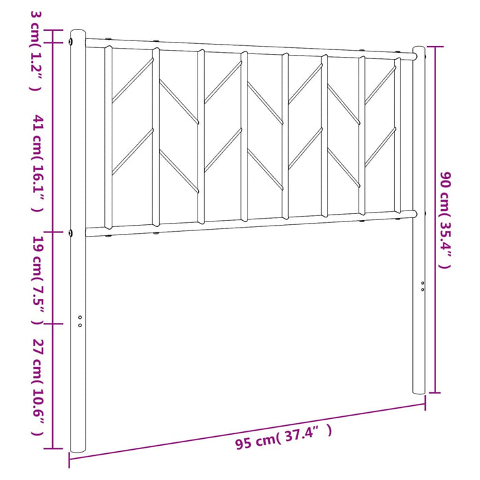 Testiera in Metallo Nero 90 cm 374465