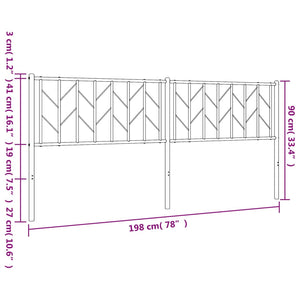 Testiera in Metallo Nero 193 cm 374474