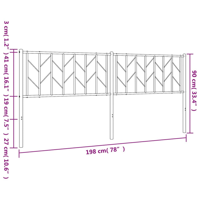 Testiera in Metallo Nero 193 cm 374474