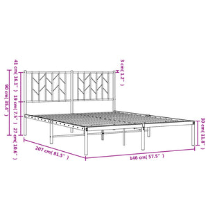 Giroletto con Testiera Metallo Bianco 140x200 cm 374487