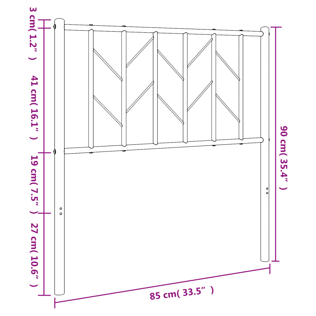 Testiera in Metallo Bianco 80 cm 374513