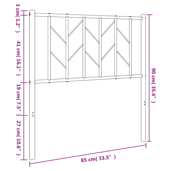 Testiera in Metallo Bianco 80 cm 374513